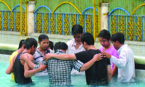 Six Methodist Hostelites in Phnom Penh receive baptism