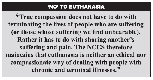 Euthanasia ‘not ethical way of dealing with those with terminal illnesses’