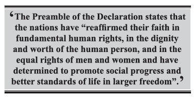 Human Rights Declaration ideals resonate with Christian tenets