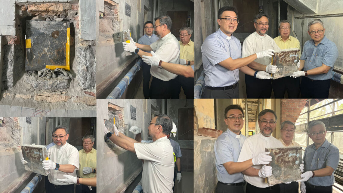 100-year-old time capsule extracted at Telok Ayer Chinese Methodist Church during restoration work