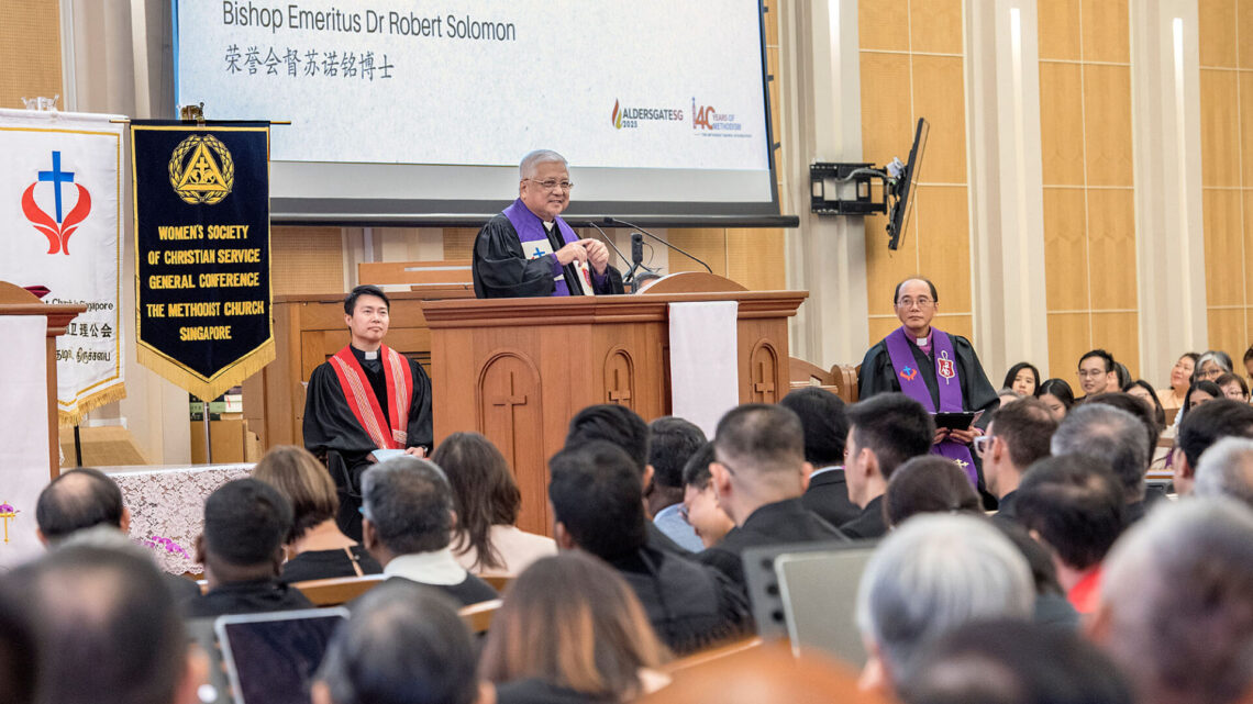 BE Solomon speaks of the high calling of Methodists and our priestly duties at AldersgateSG 2025