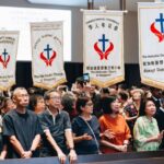 Processional march with banners